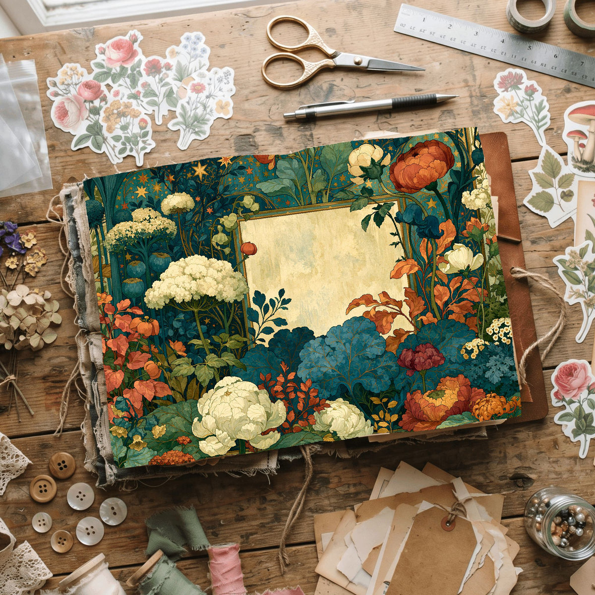Celestial Botanical Frame Design