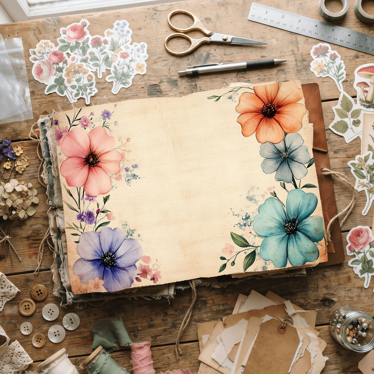 Cotton Candy Wildflower Printable Paper