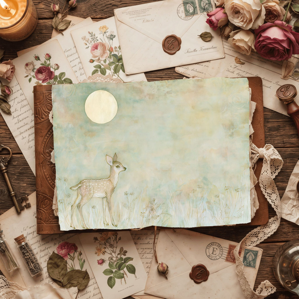 Gentle Woodland Fawn Watercolor