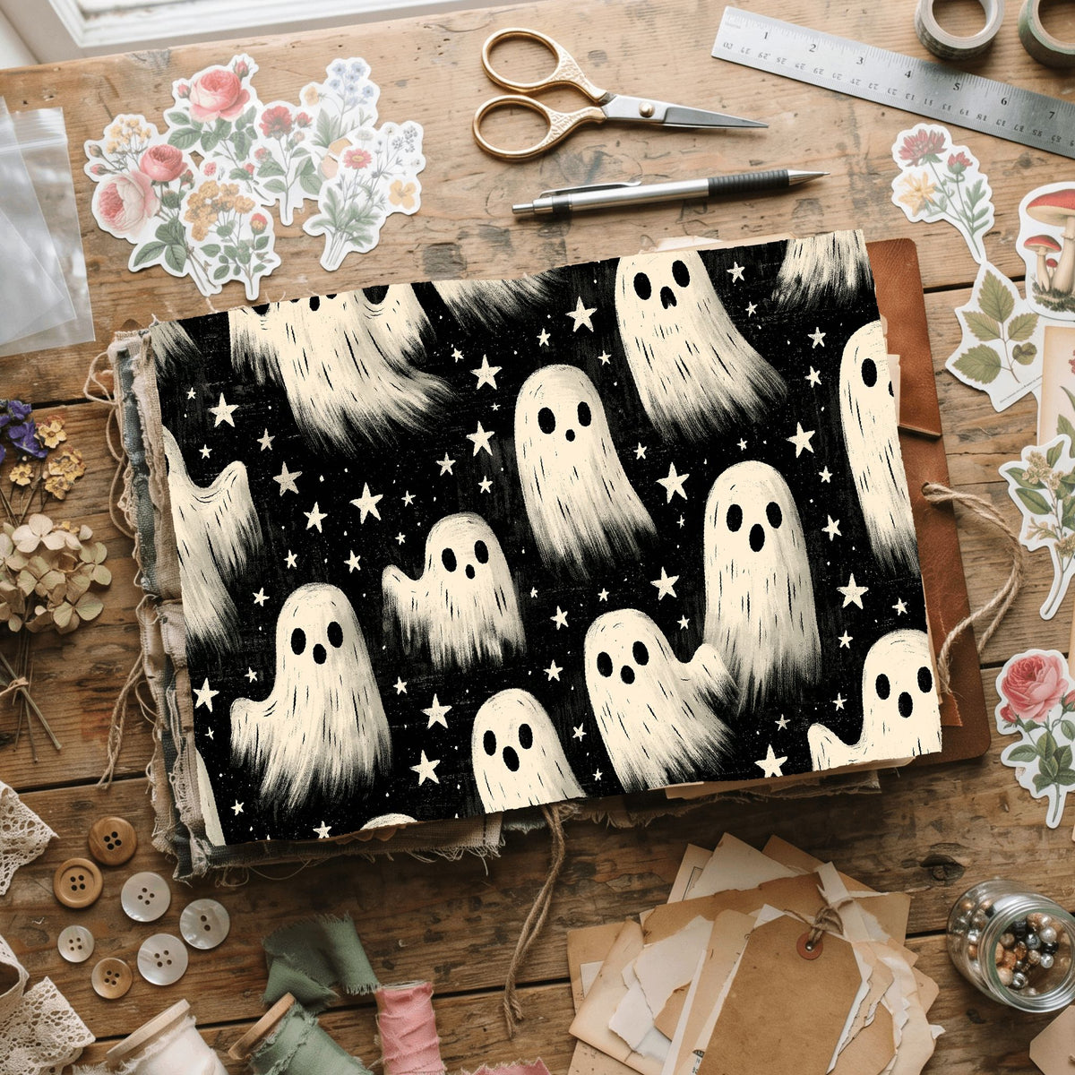 Halloween Ghost Seamless Pattern