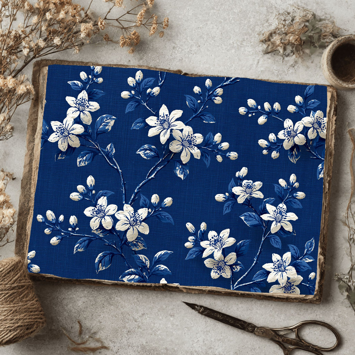 Indigo Floral Textile Pattern