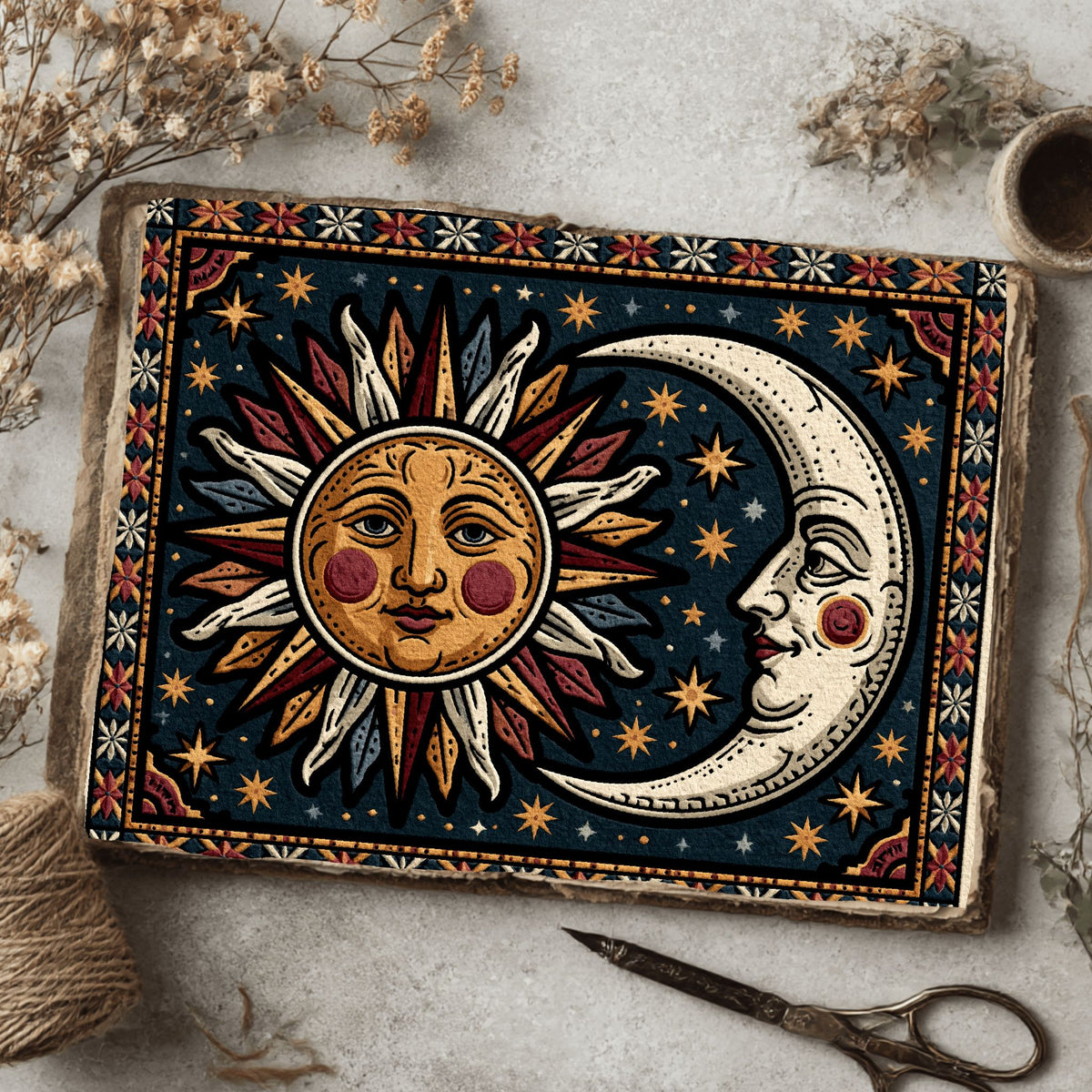 Medieval Celestial Sun & Moon