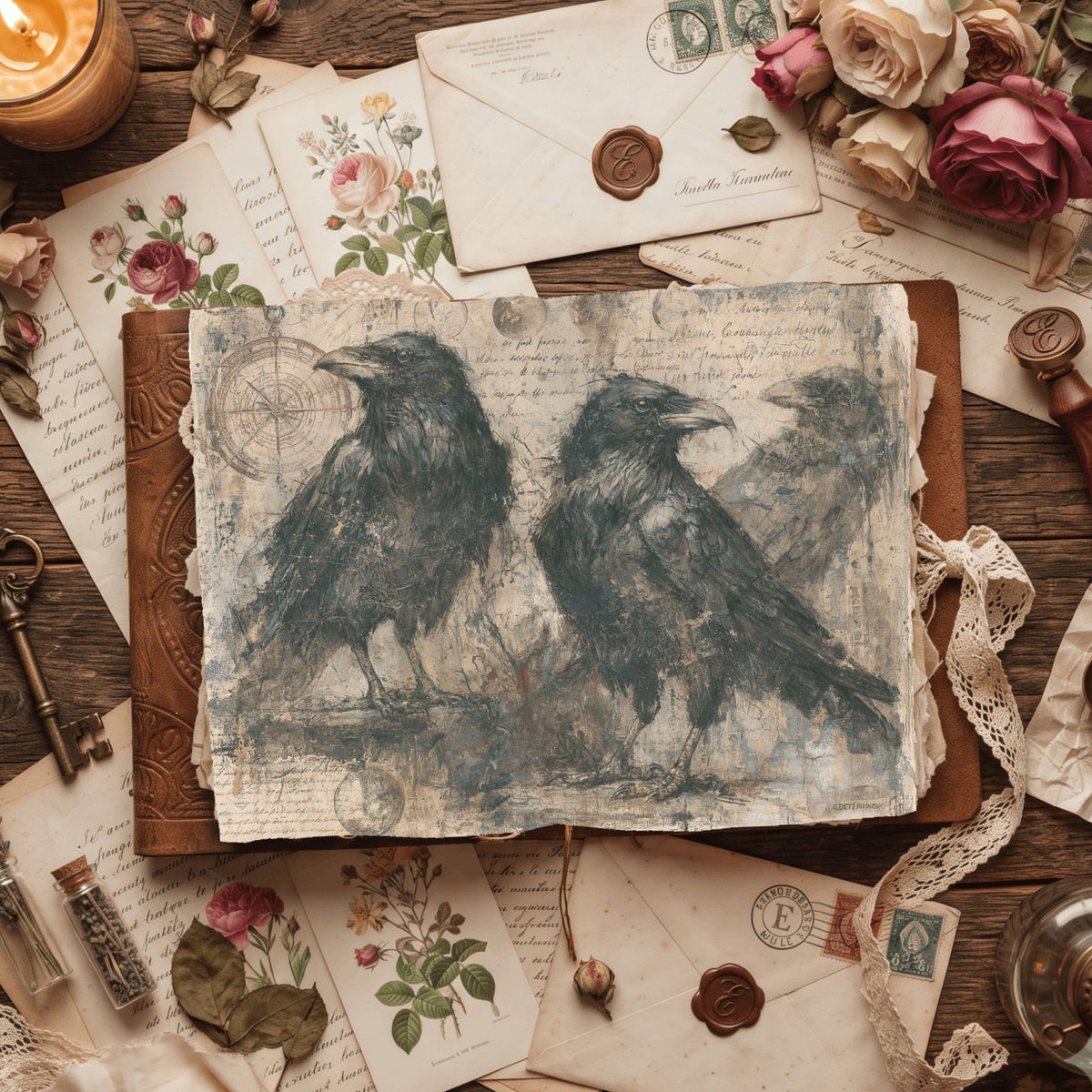 Mysterious Raven Journal Paper