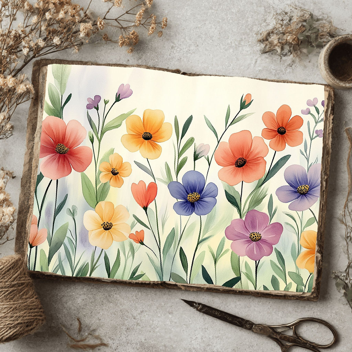 Pastel Botanical Floral Bloom Paper