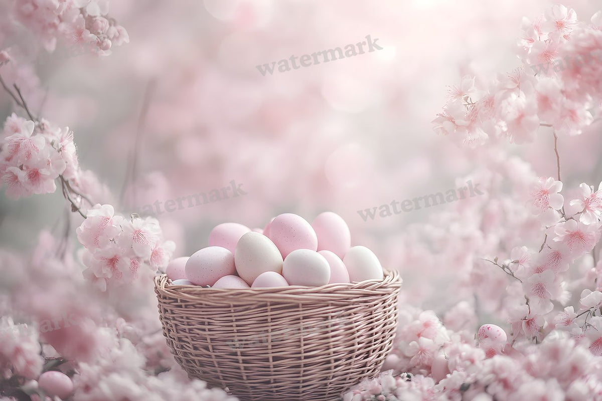 Pastel Easter Basket Backdrop Images