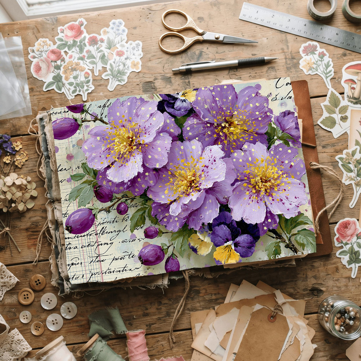 Pastel Purple Shabby Chic Journal Paper