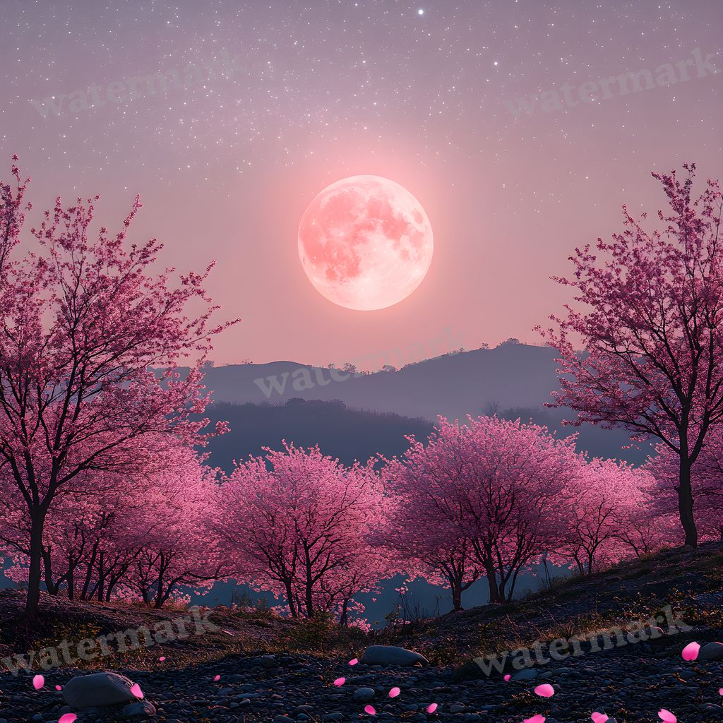 Pink Moon Backdrop Images