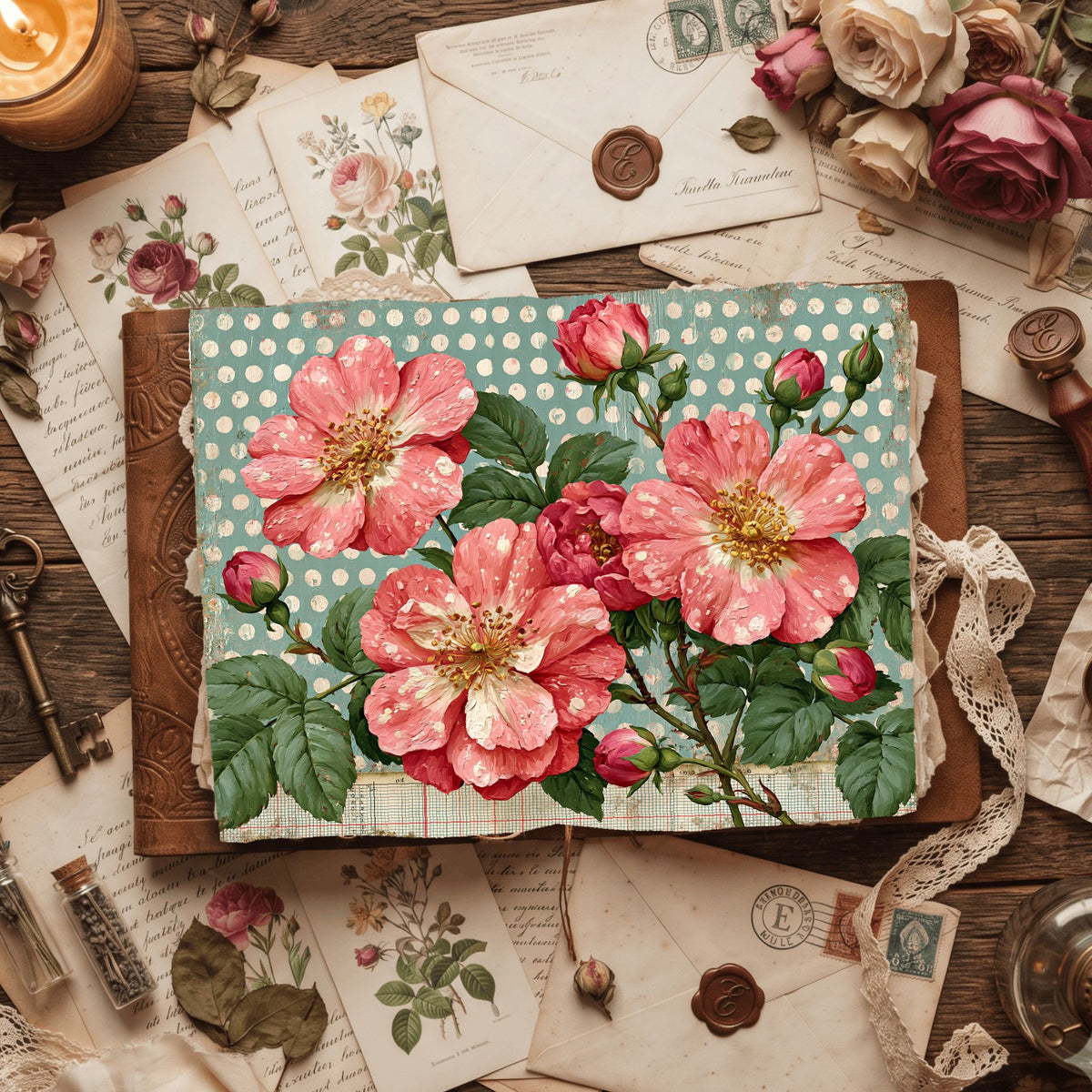 Pink Shabby Chic Journal Paper