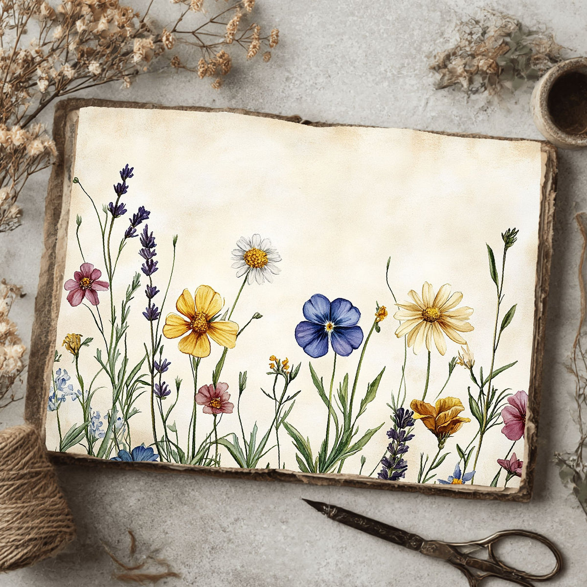 Pressed Wildflower Stationery Paper