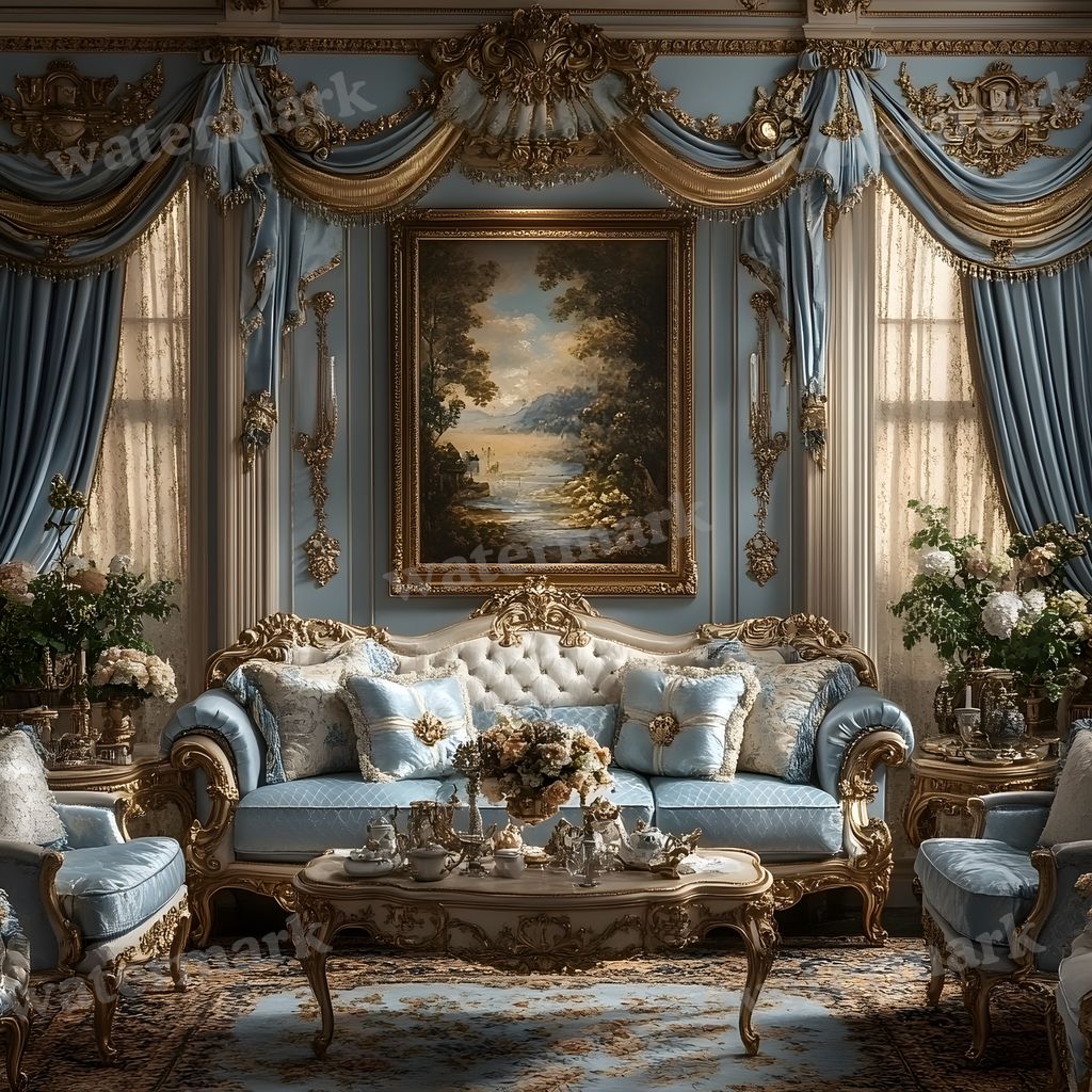 Royal Sitting digital photo backdrop for photo editing, preview 9