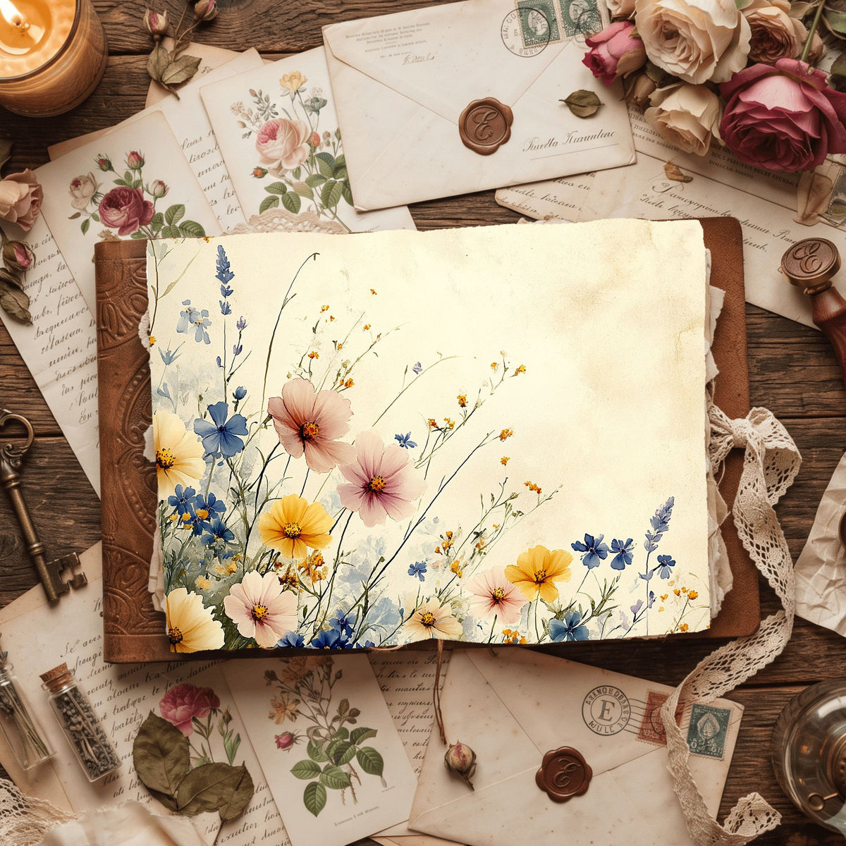 Spring Meadow Pastel Writing Paper