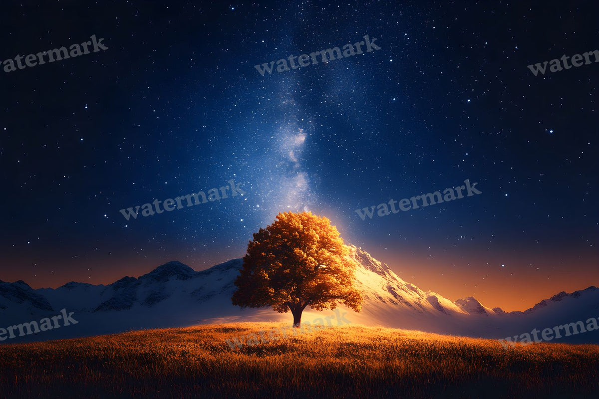 Starry Night Sky digital photo backdrop for photo editing, preview 9