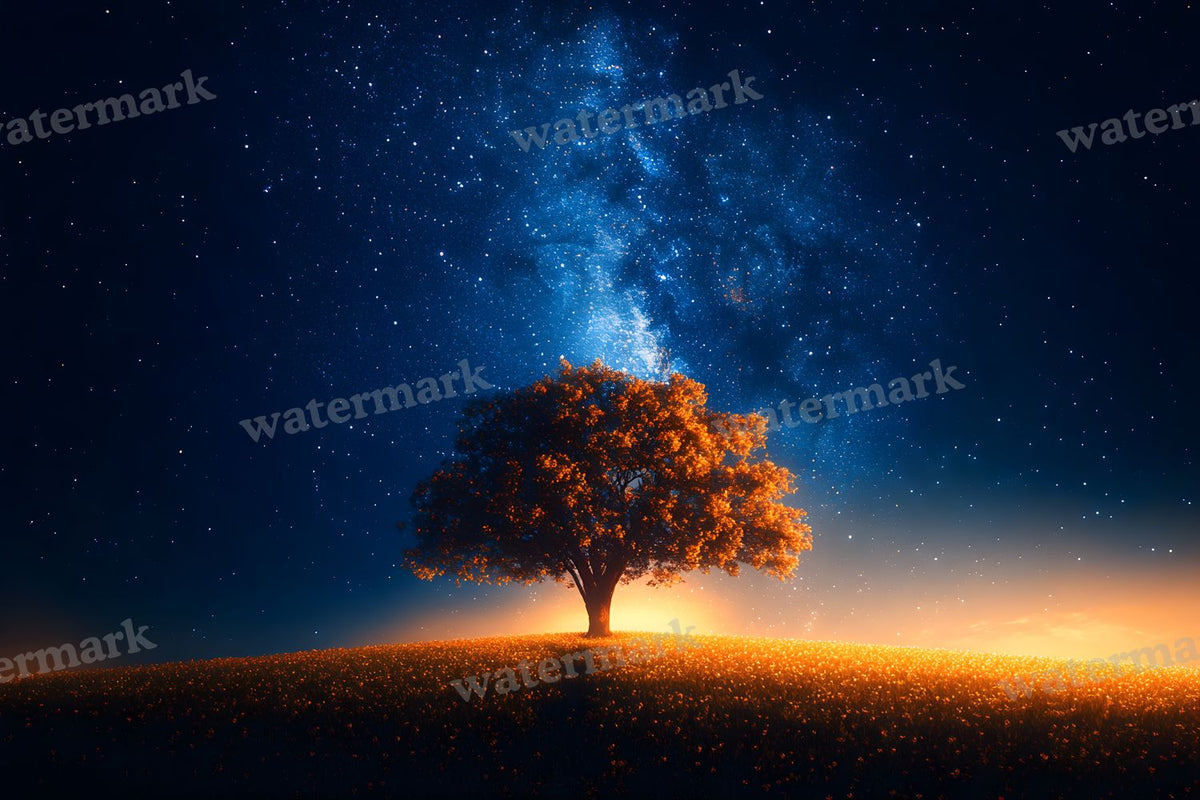Starry Night Sky digital photo backdrop for photo editing, preview 9