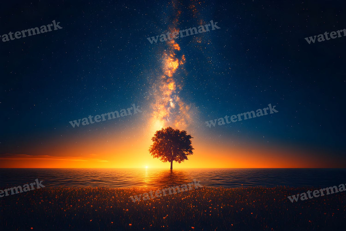 Starry Night Sky digital photo backdrop for photo editing, preview 9
