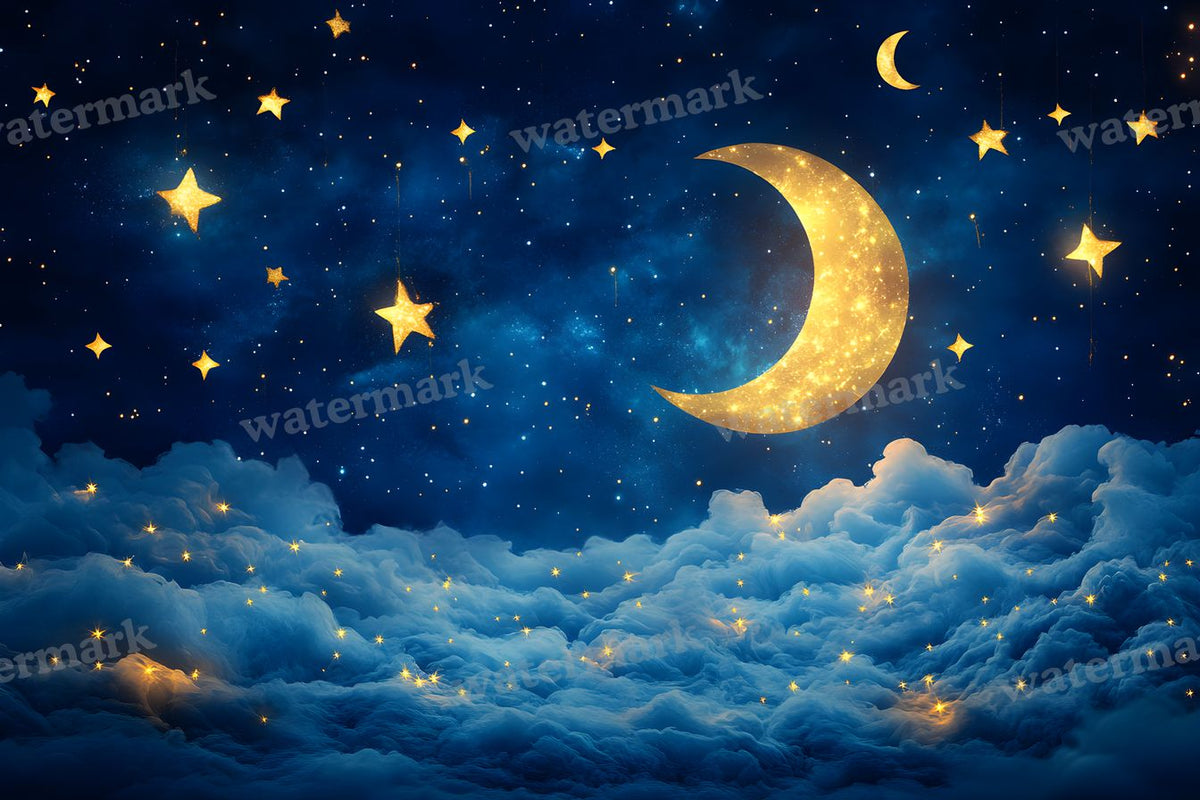 Starry Night digital photo backdrop for photo editing, preview 9