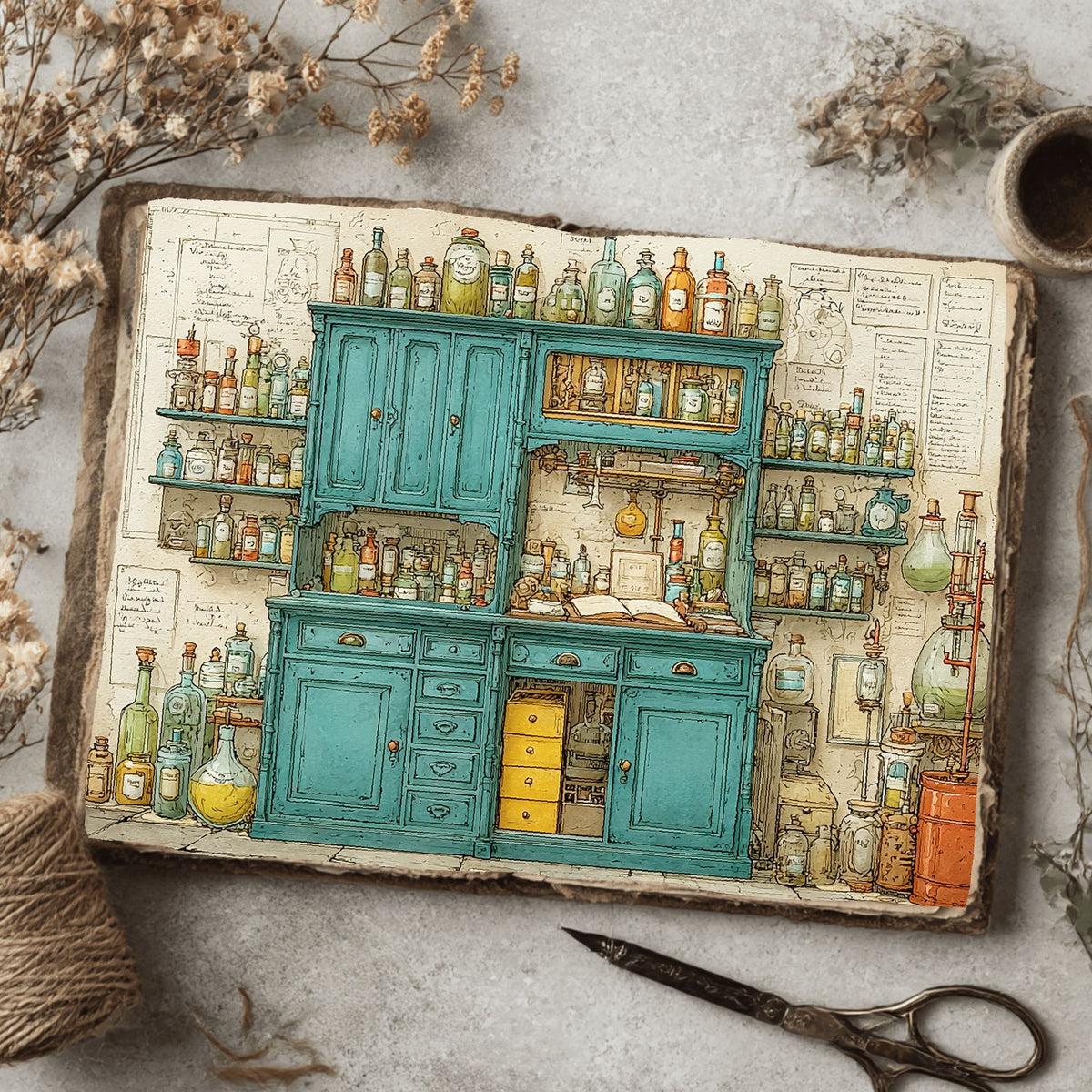 Steampunk Apothecary Journal Paper