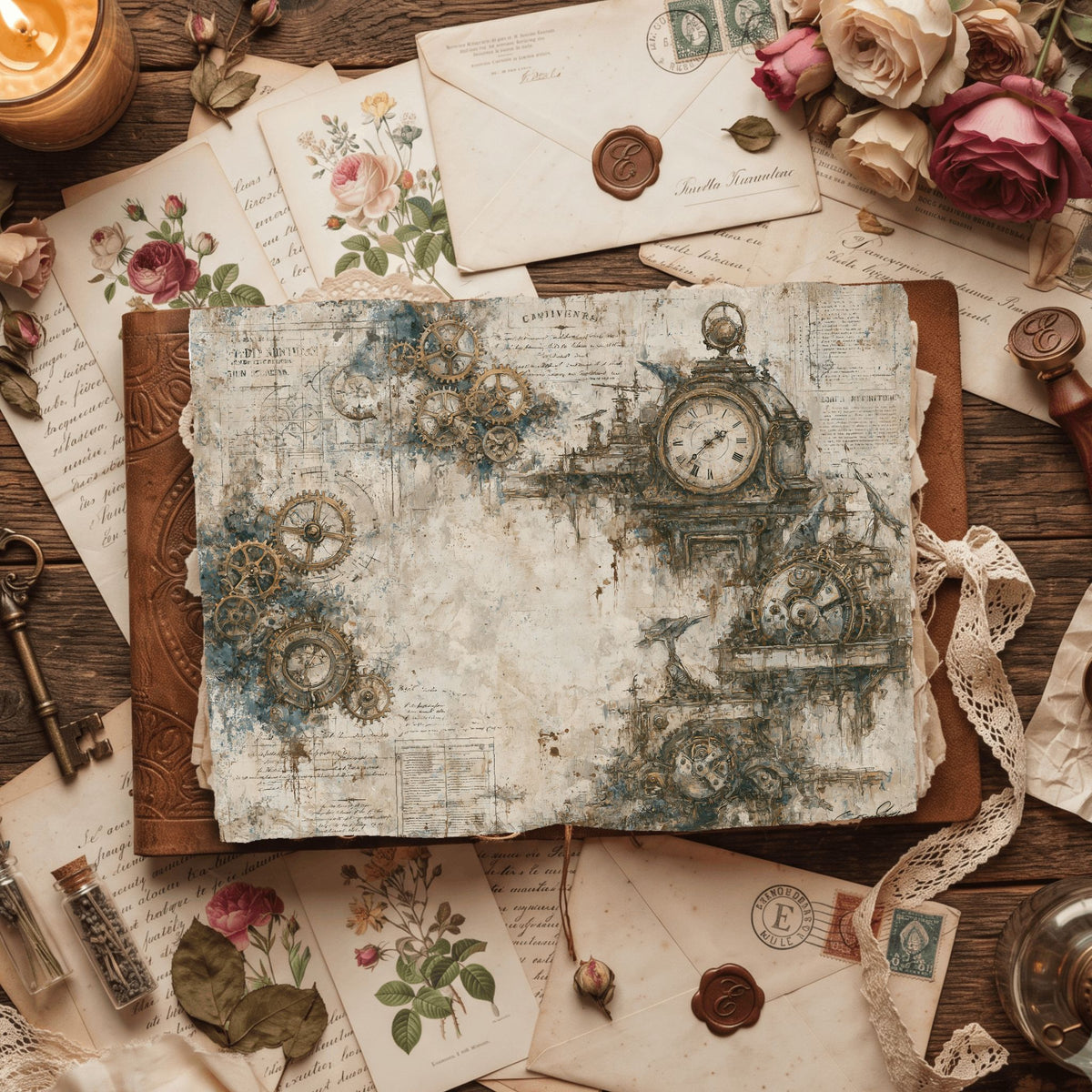 Steampunk Victorian Journal Paper