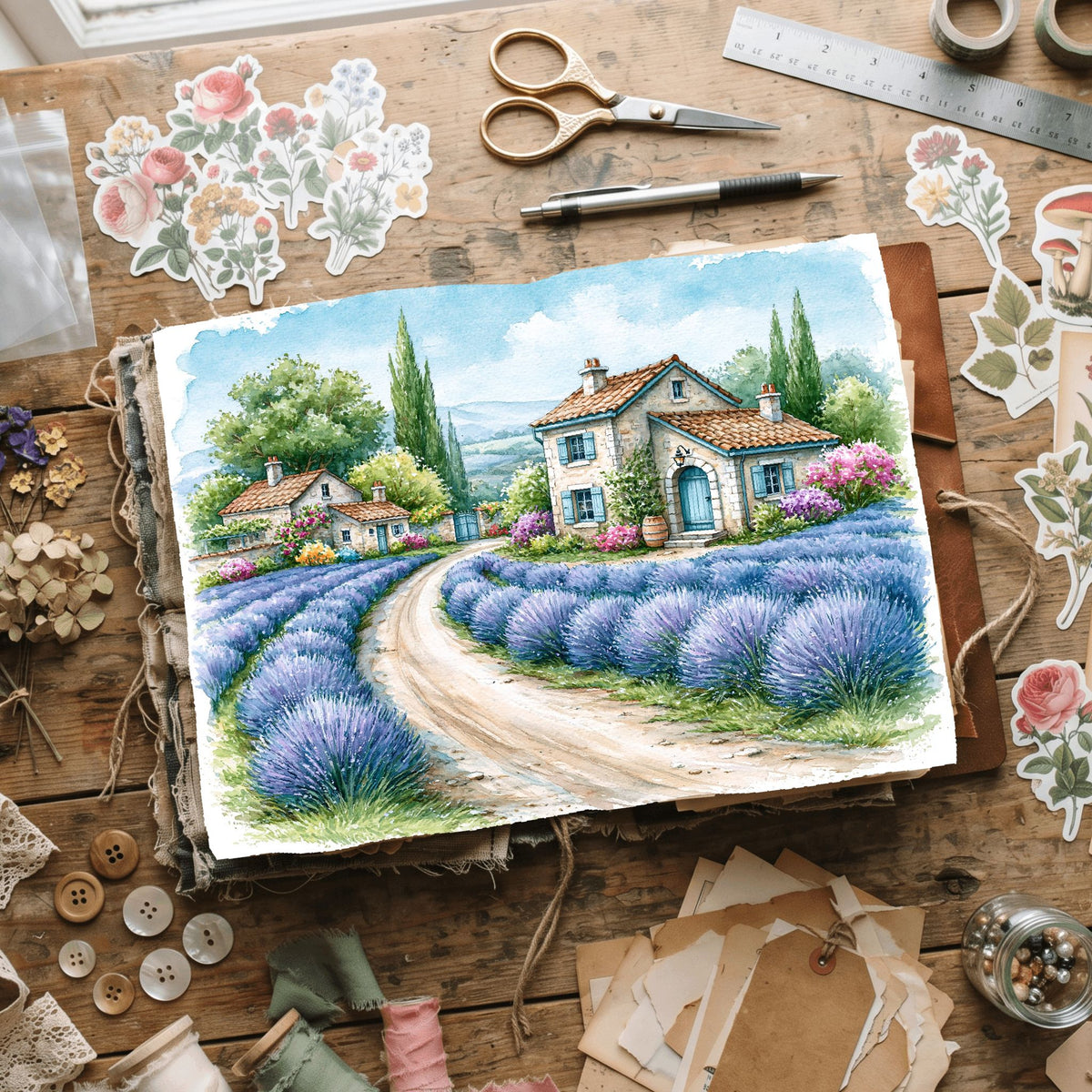 Traditional Watercolor Landscape