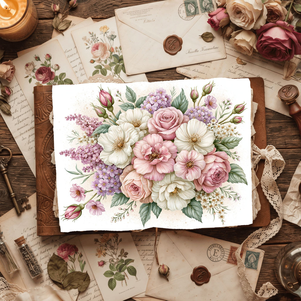 Vintage Botanical Floral Paper