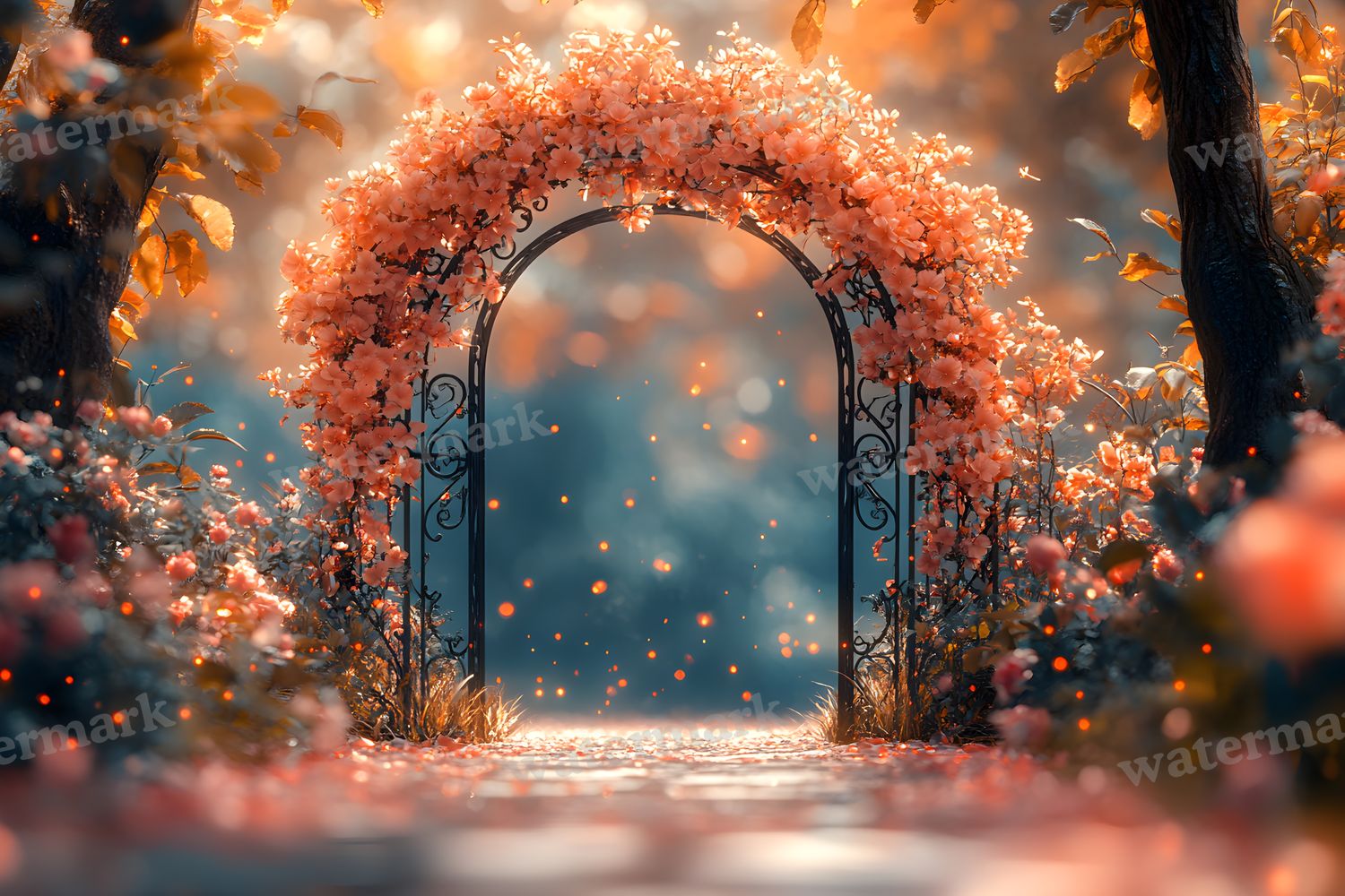 Whimsical Garden Arch Door Backdrop Images