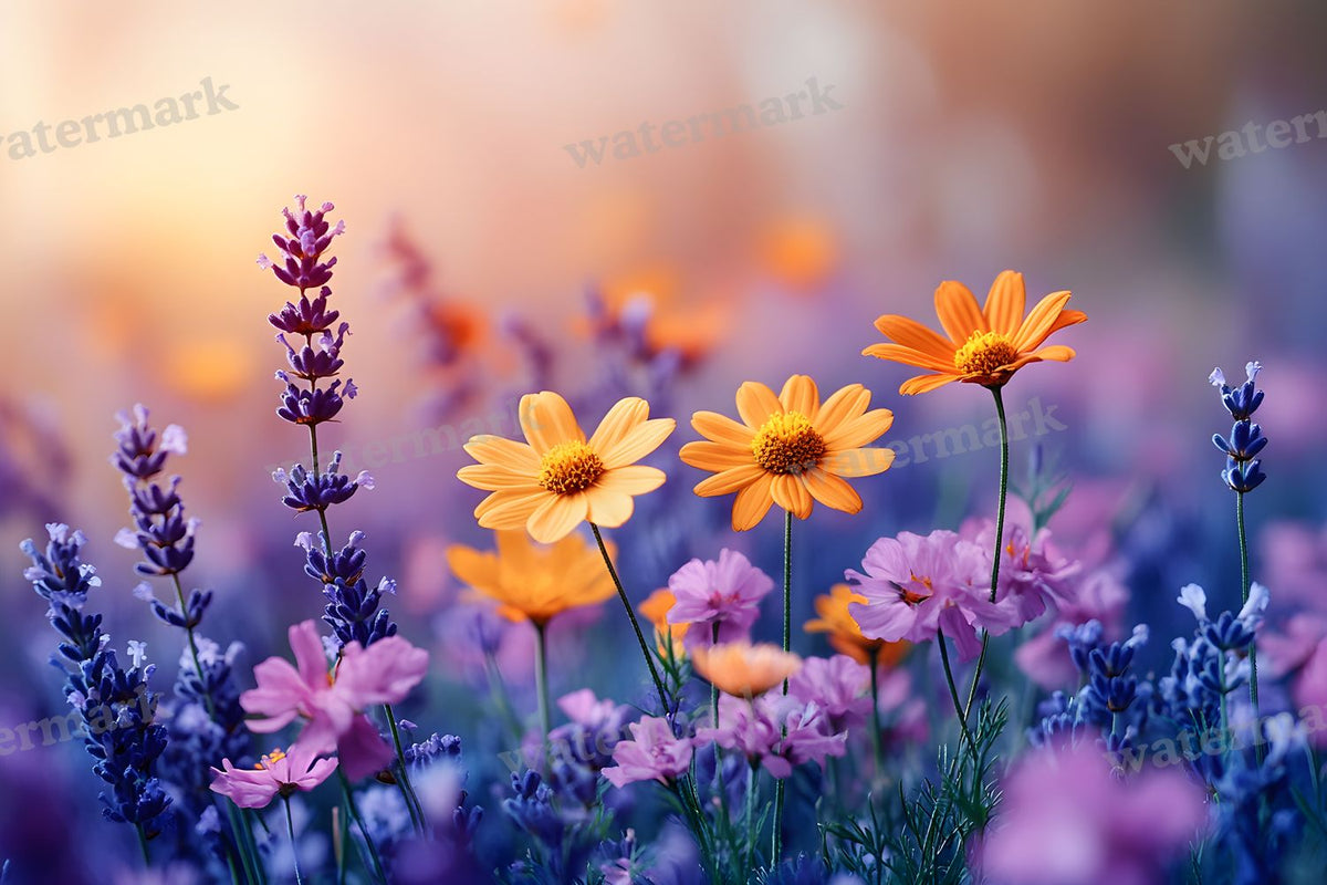 Wildflower Meadow Whimsical digital photo backdrop for photo editing, preview 9