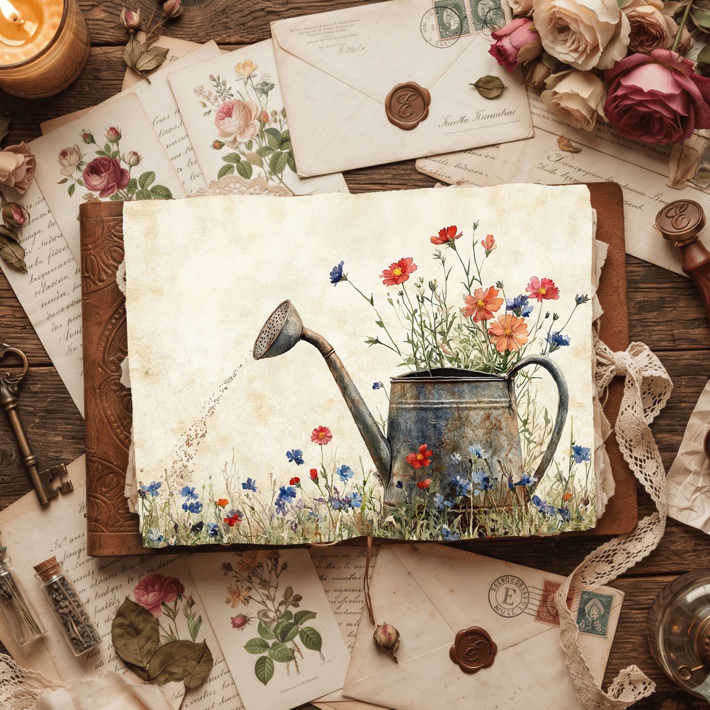 Wildflower Watering Can Paper