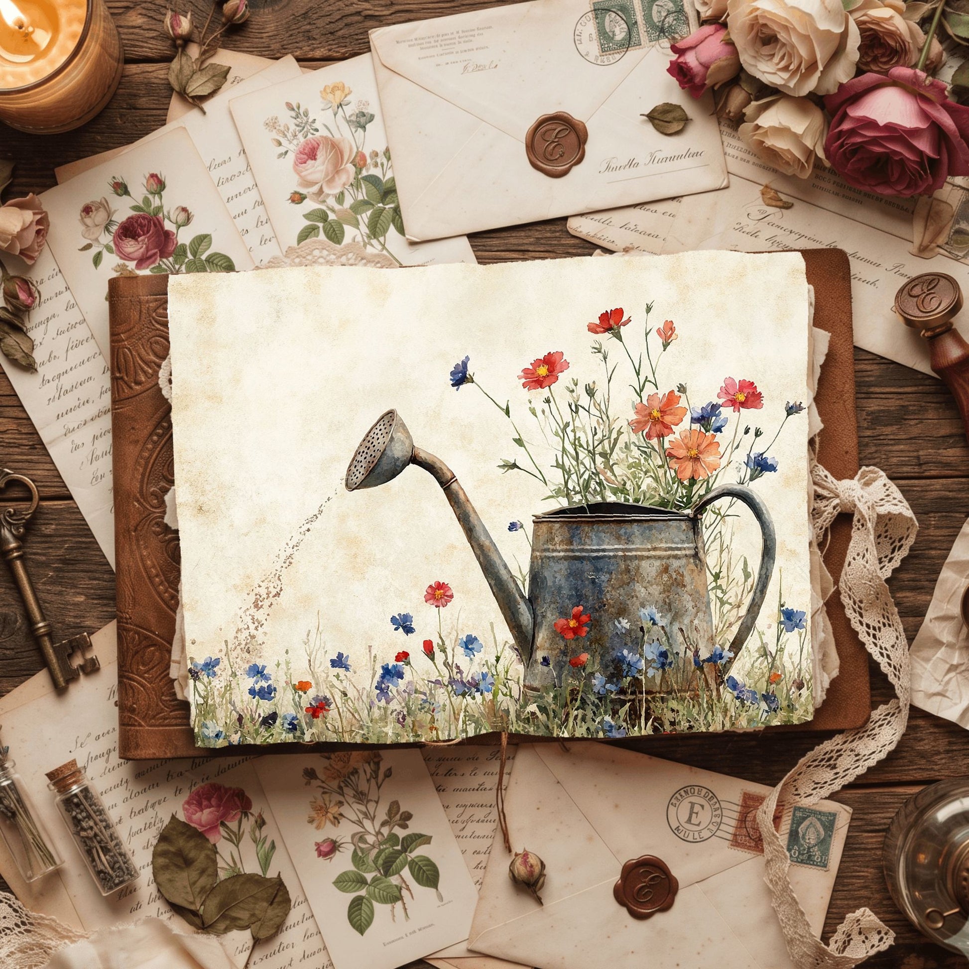Wildflower Watering Can Paper