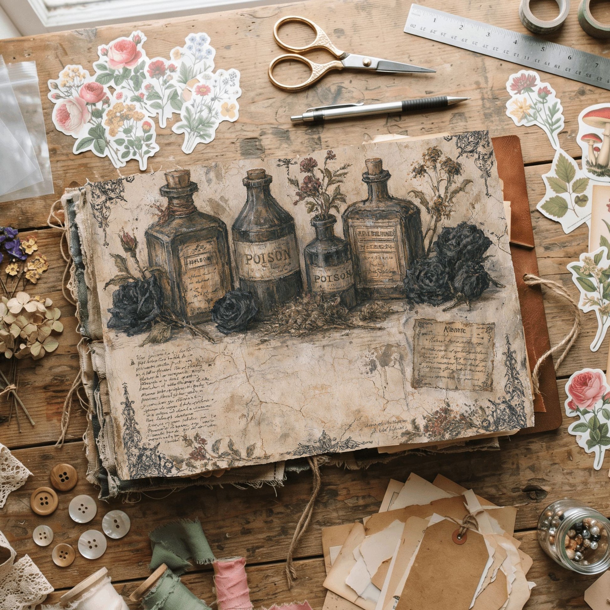 Witchy Gothic Apothecary Journal Paper