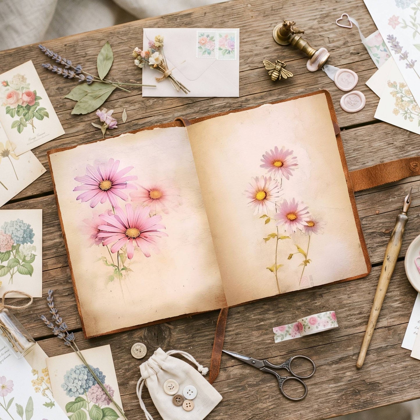 Daisy Fuchsia Hues Double Pages
