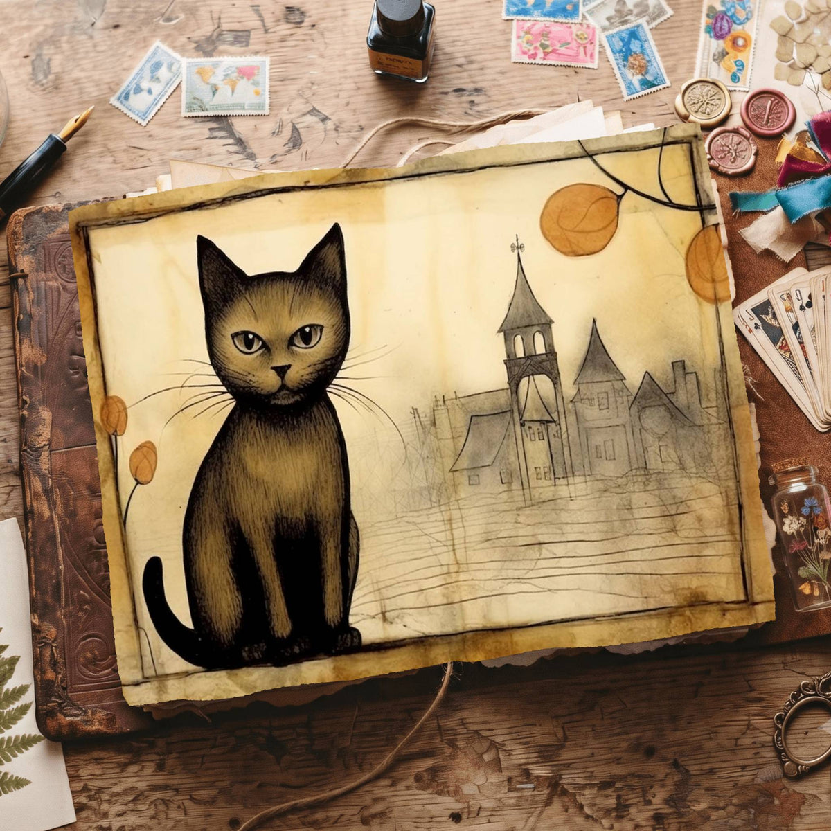 Black Cats Digital Papers