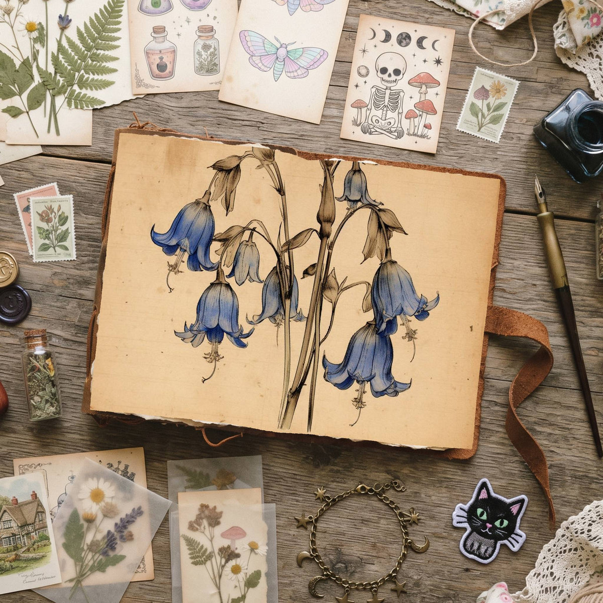 Blue Bell Flowers Digital Papers