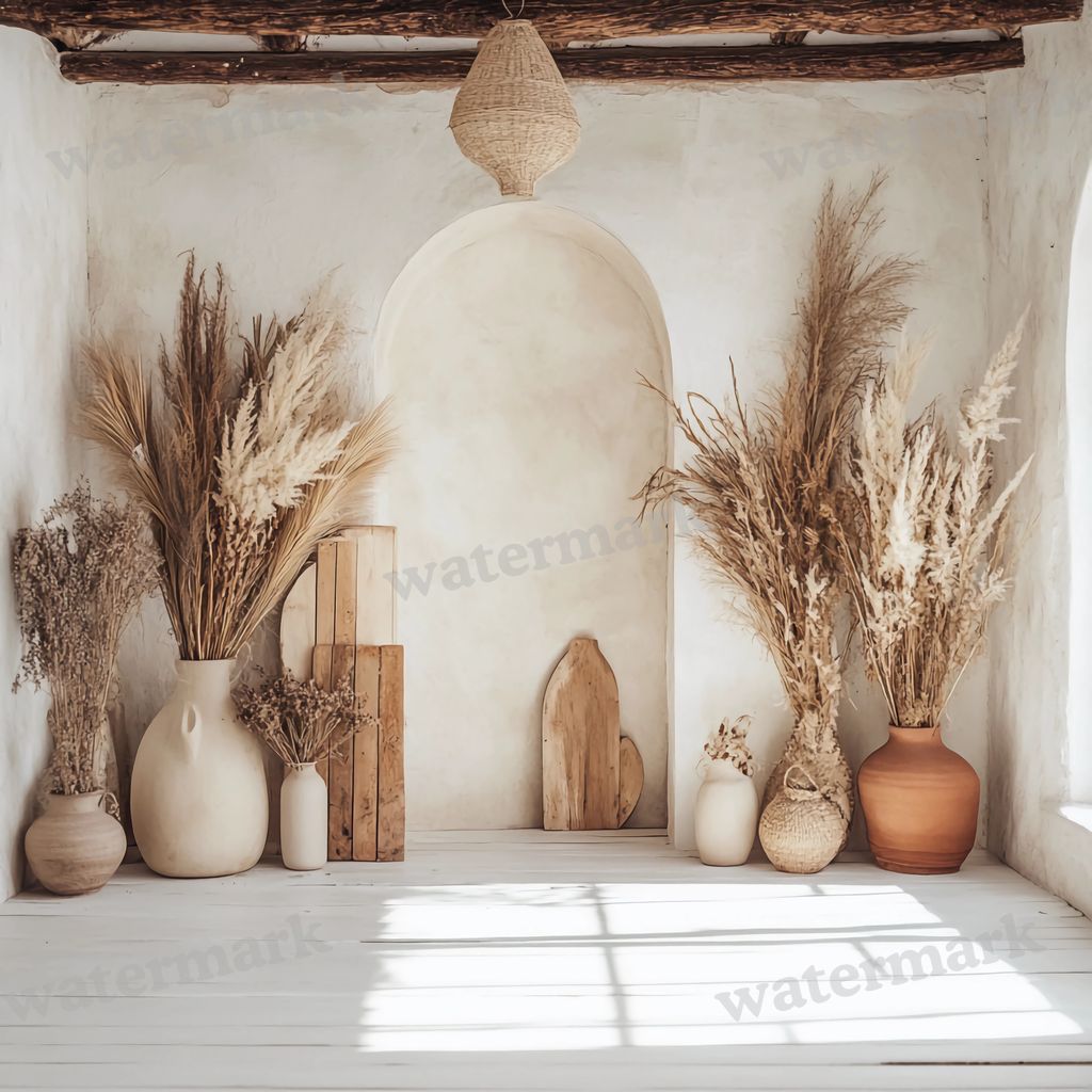 Boho Arches digital photo backdrop for photo editing, preview 9