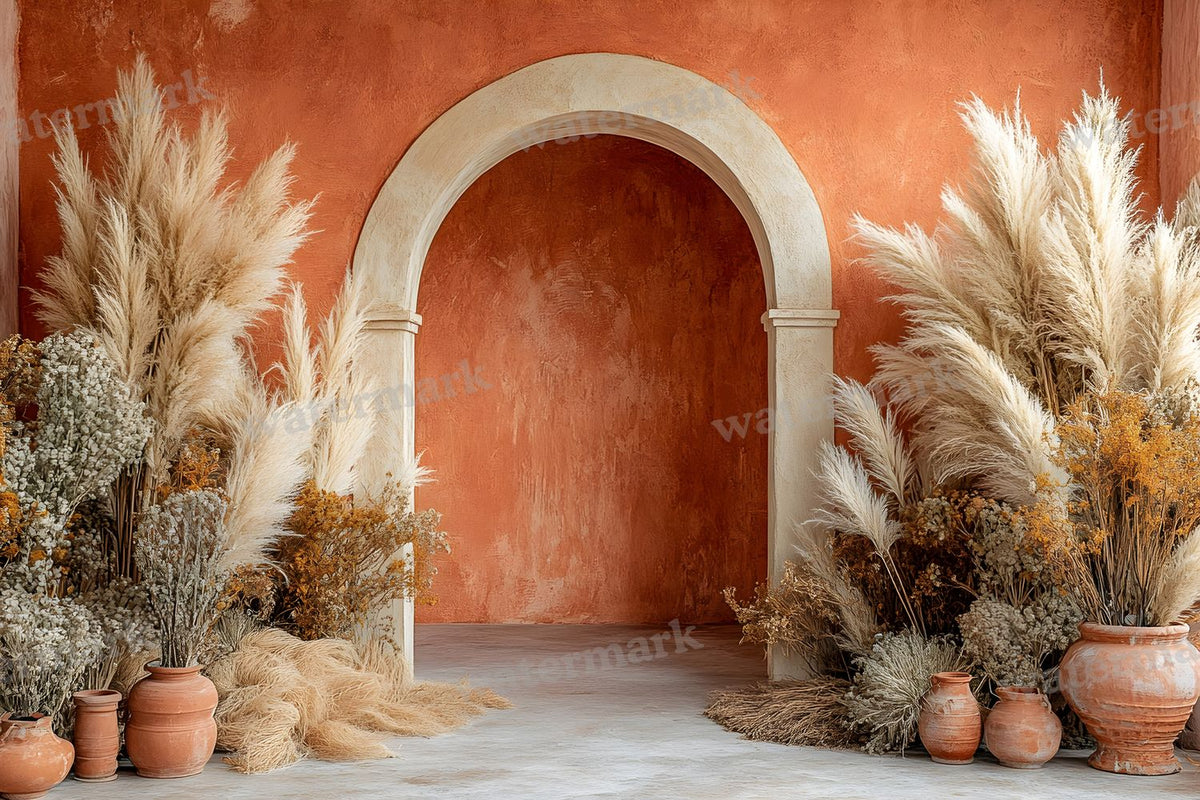 Boho Beige Arch Backdrop Images