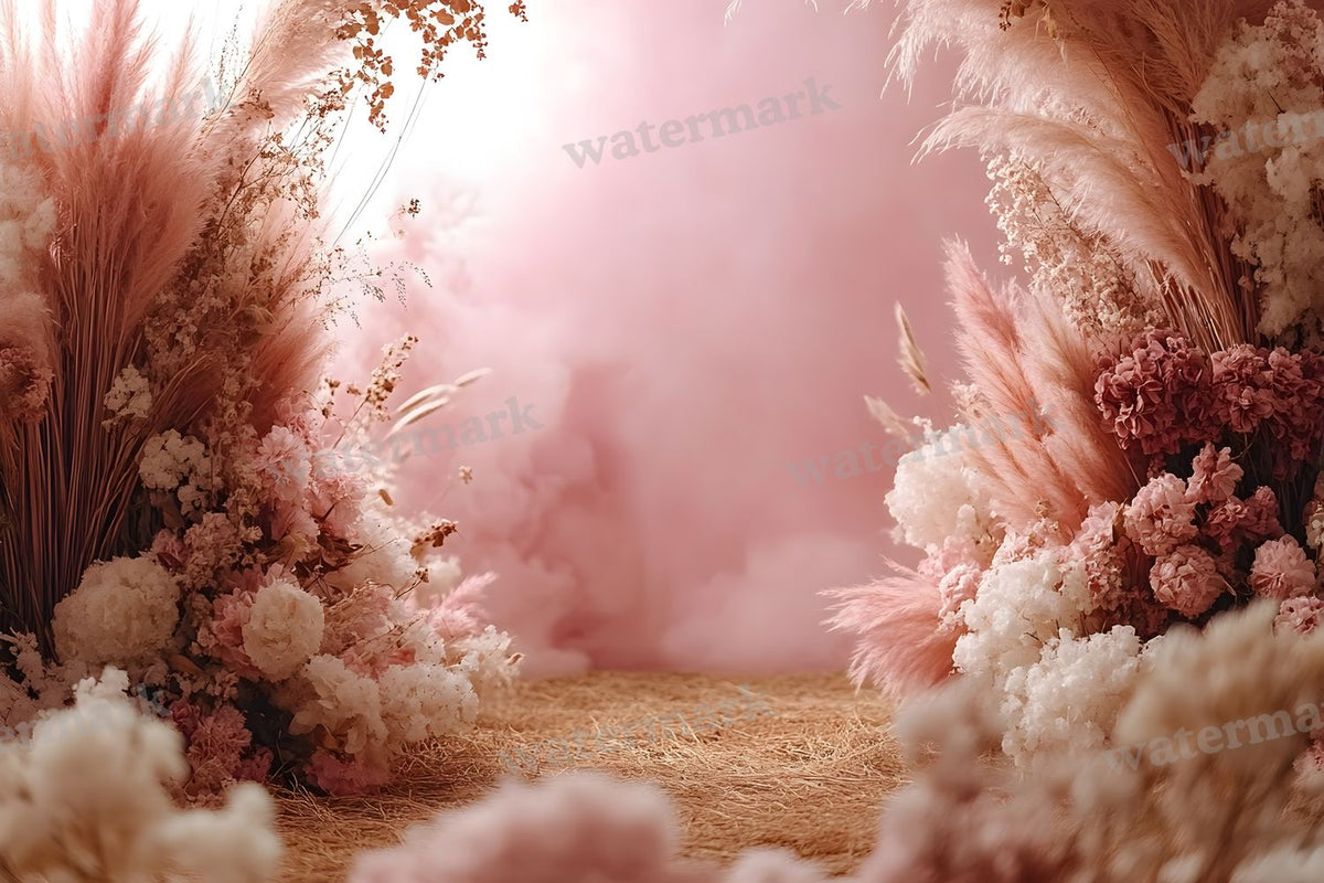 Boho Pink Arch Backdrop Images