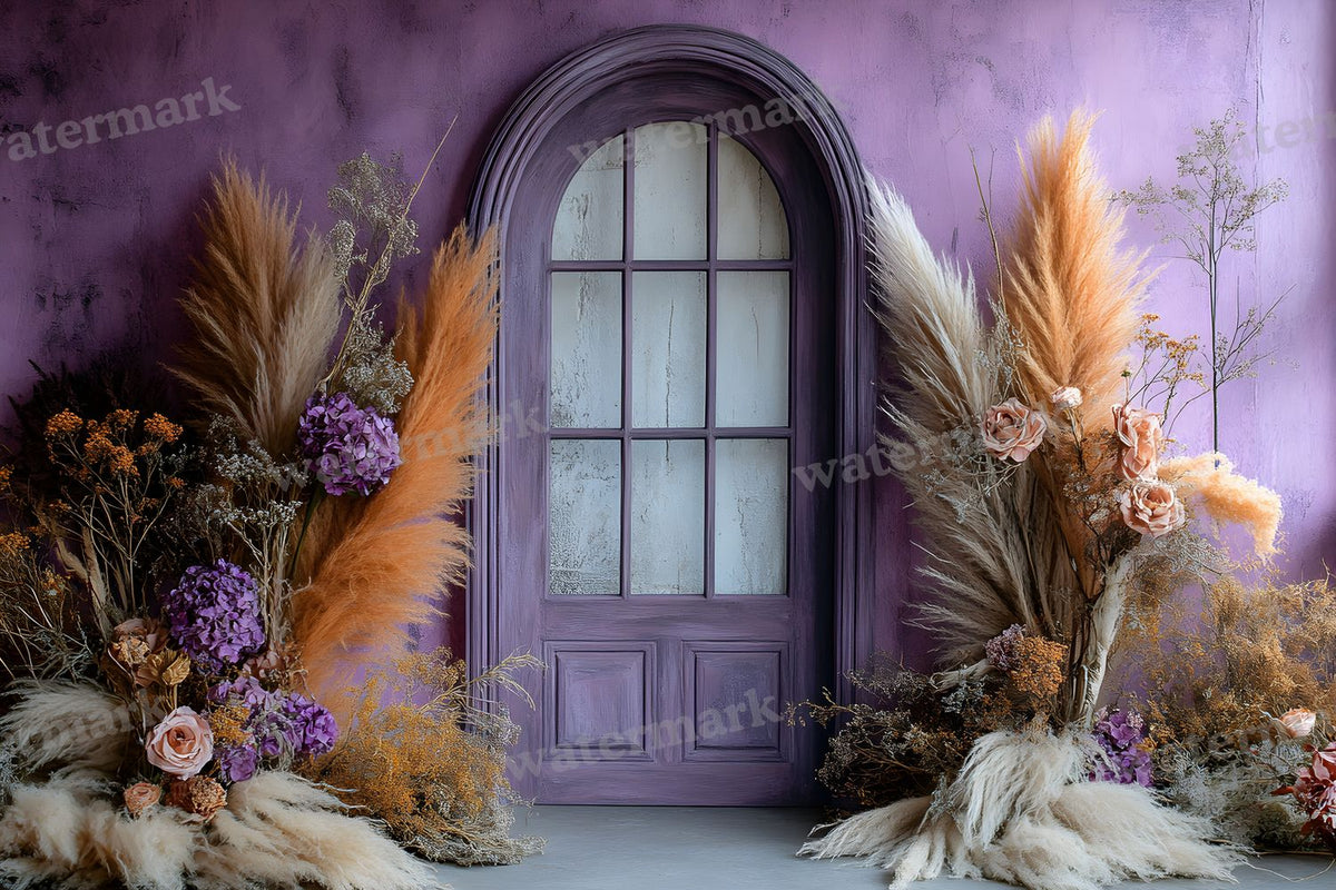 Boho Purple Arch Backdrop Images
