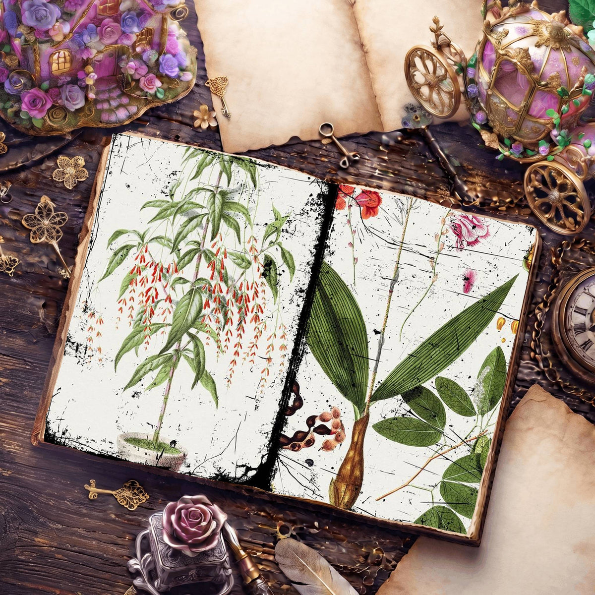 Botanical Illustrations Digital Papers