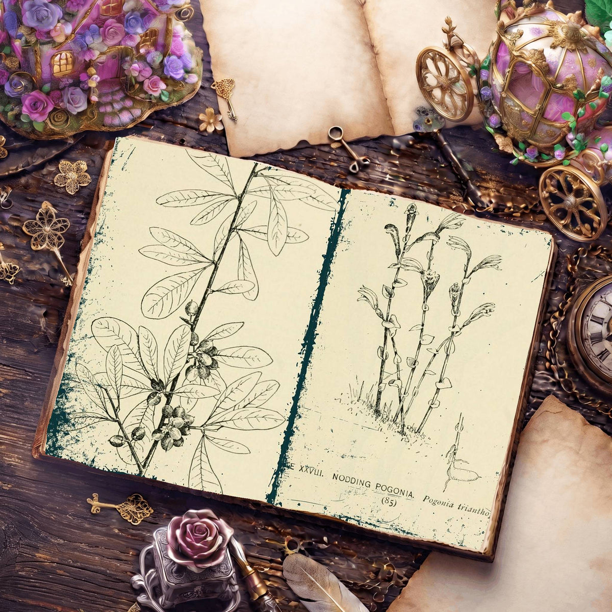 Botanical Sketches Digital Papers