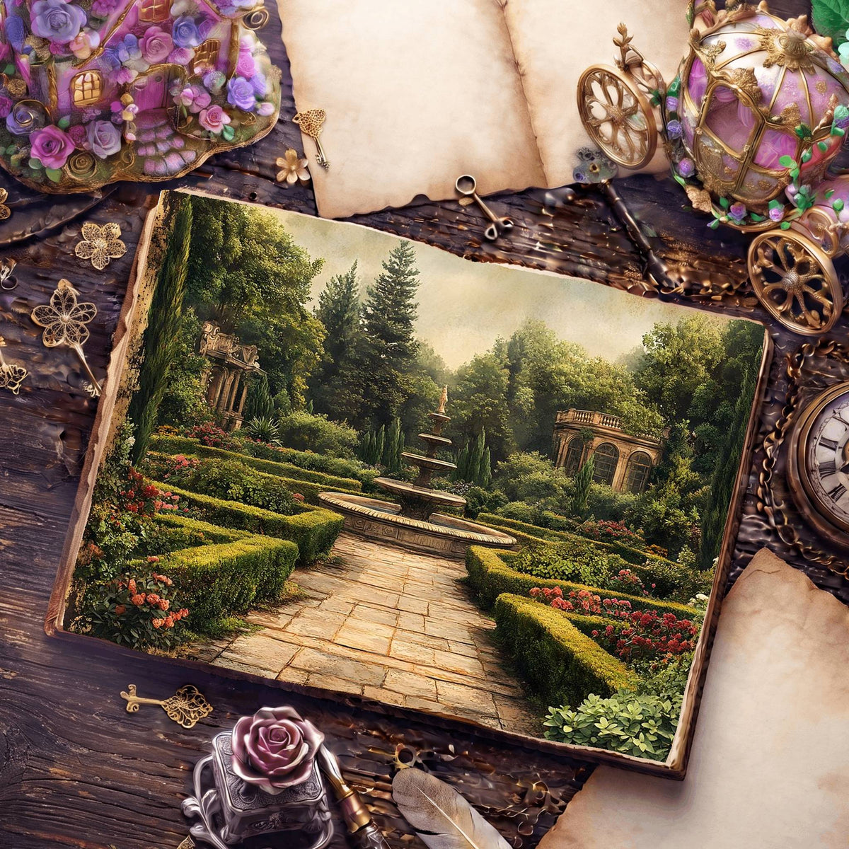 Botanical printable junk journal paper, page preview 10