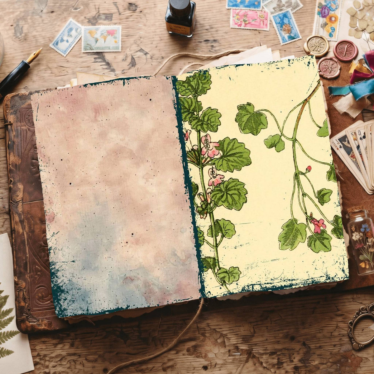 Botanical printable junk journal paper, page preview 10