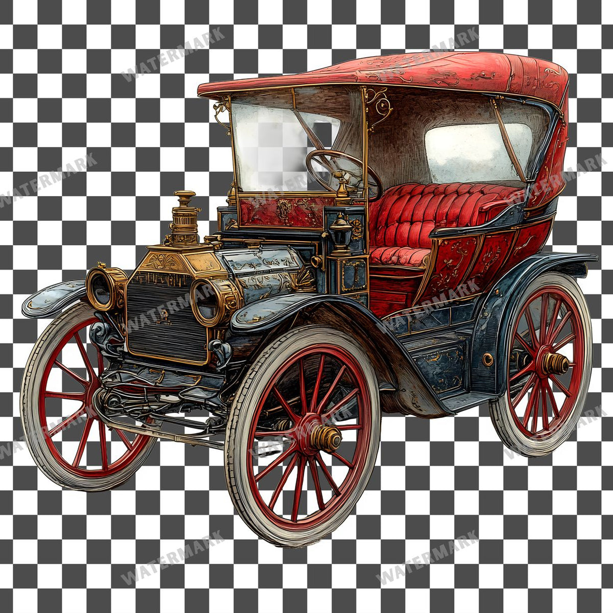 Car Vintage Style Clipart Pngs
