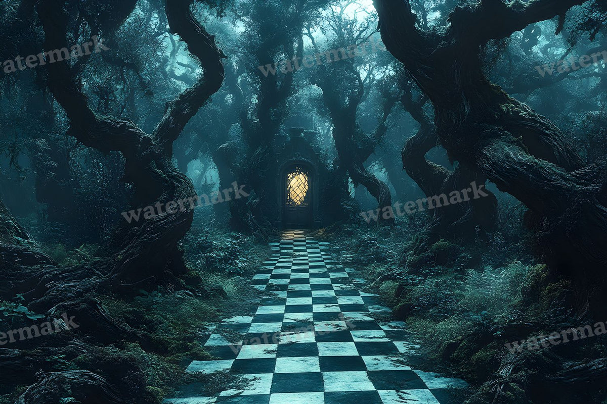 Checkered Garden Path Backdrop Images