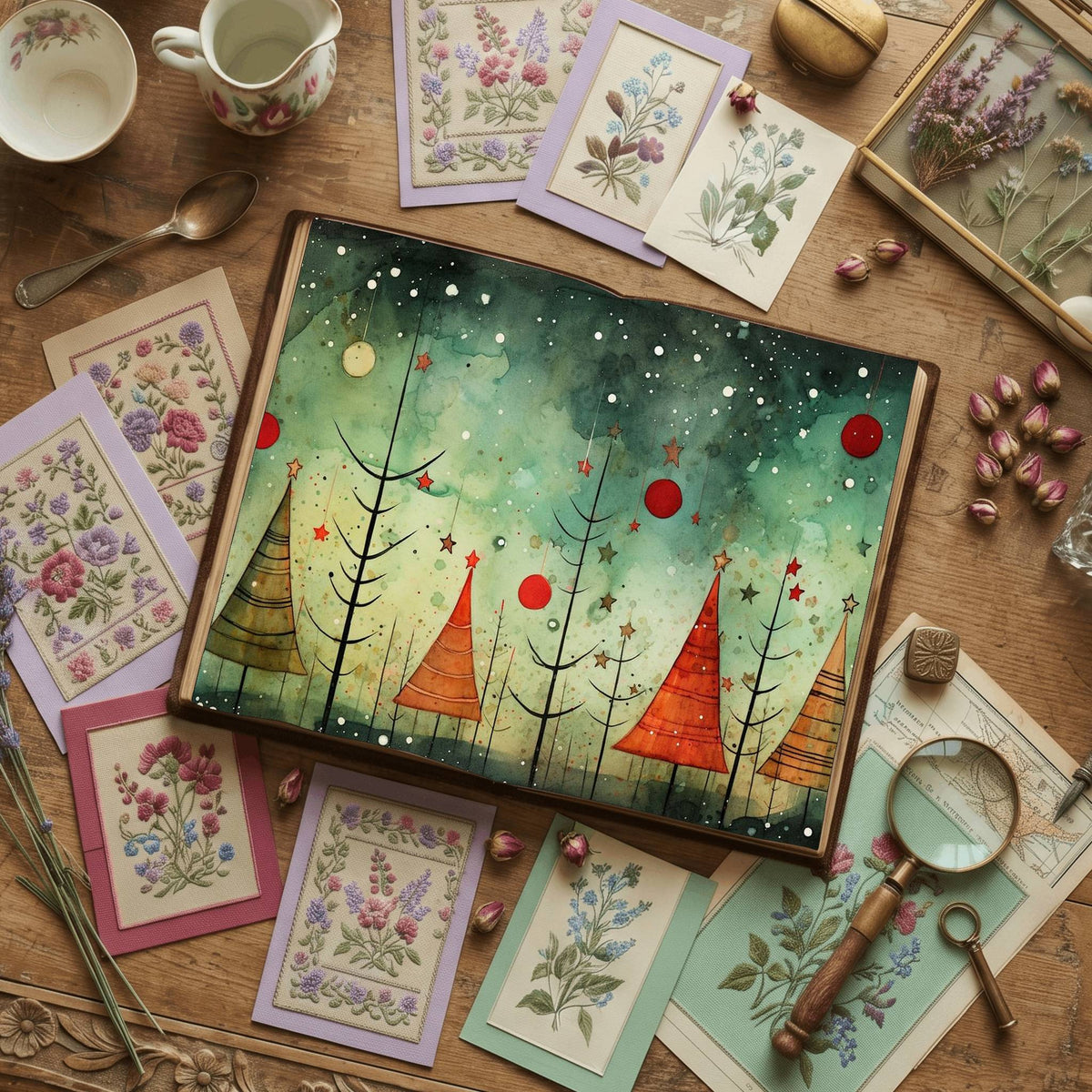 Christmas Trees Digital Papers