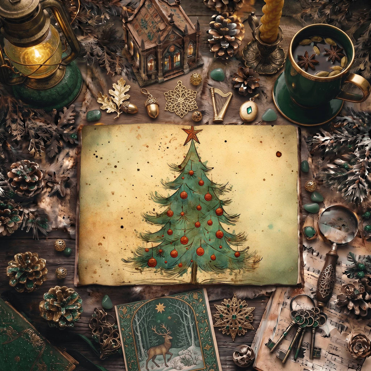 Christmas Trees Digital Papers