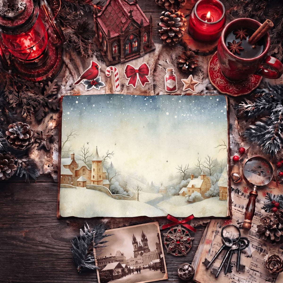 Christmas Village Digital Papers