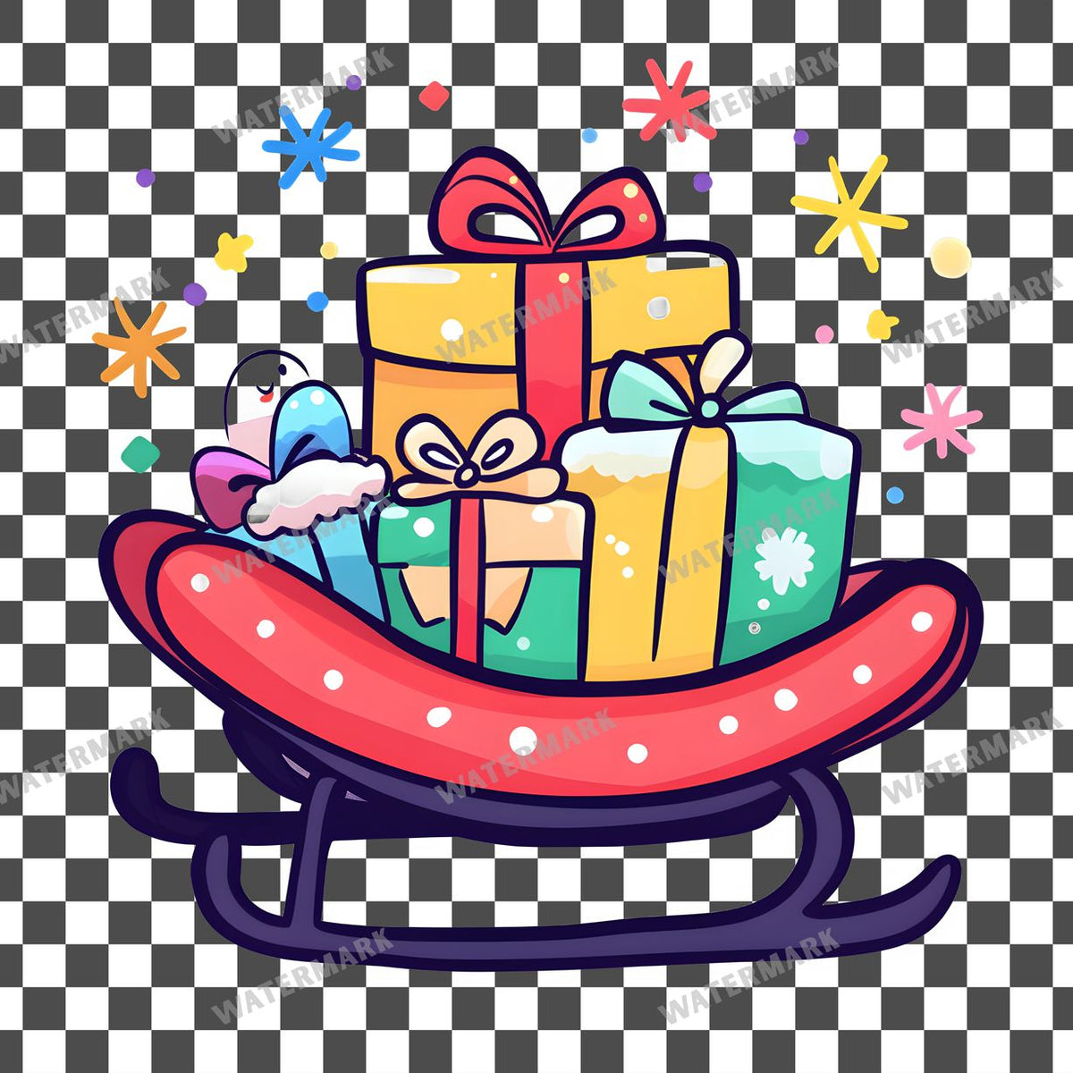 Christmas Kawaii Style Clipart Pngs
