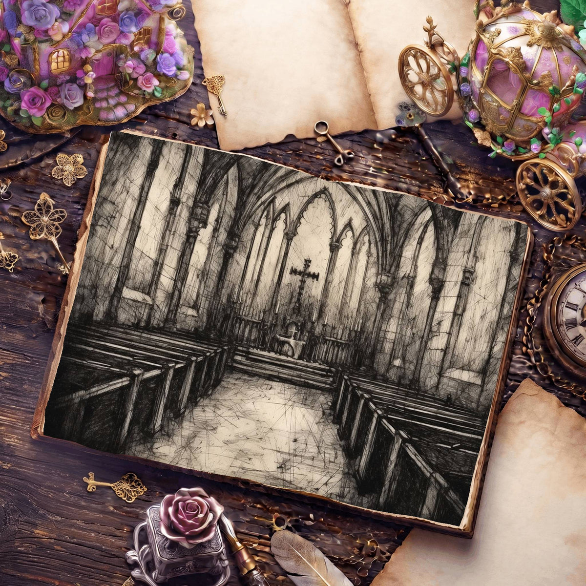 Church Aisle Digital Papers