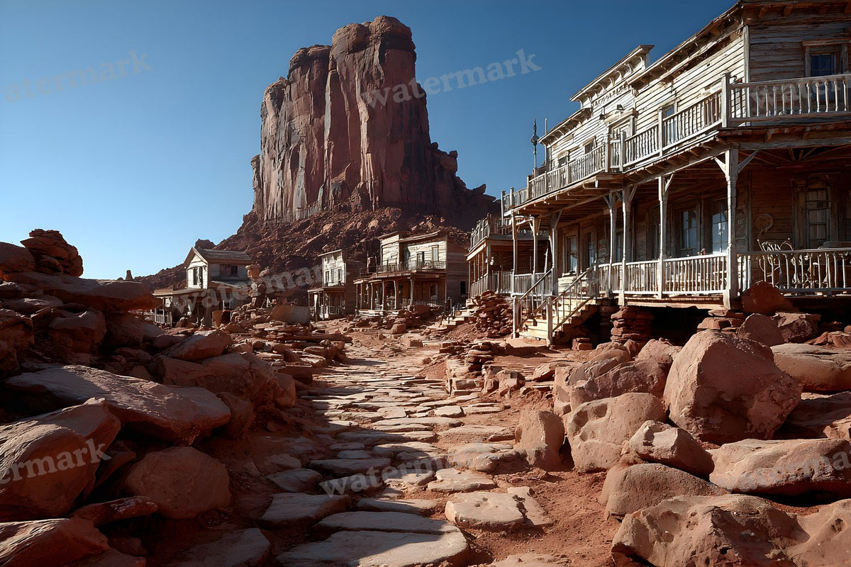 Cinematic Western Scene Backdrop Images
