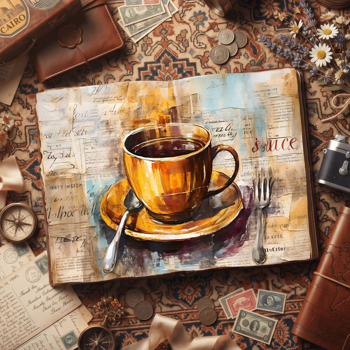 Coffee Cups Digital Papers