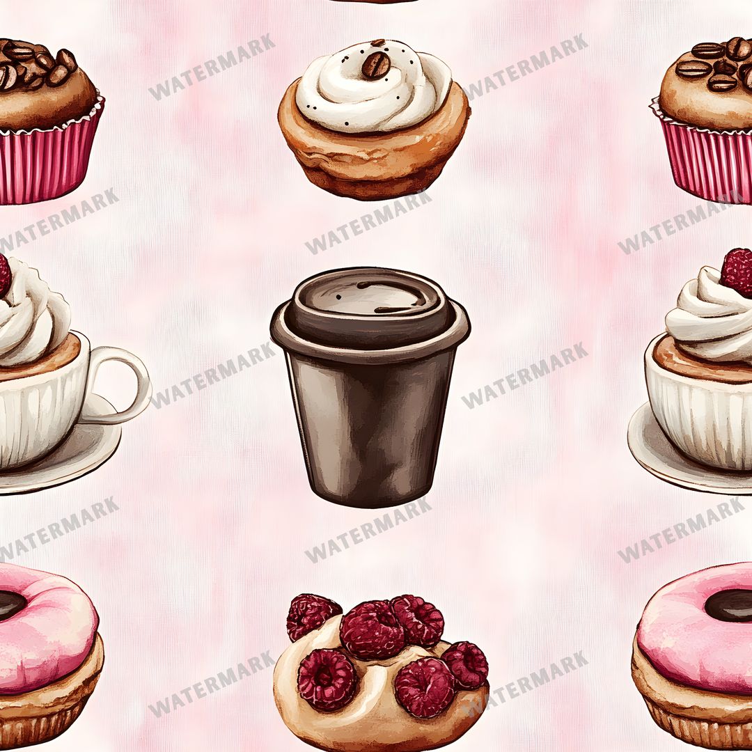 Coffee seamless pattern digital paper, repeating design 10
