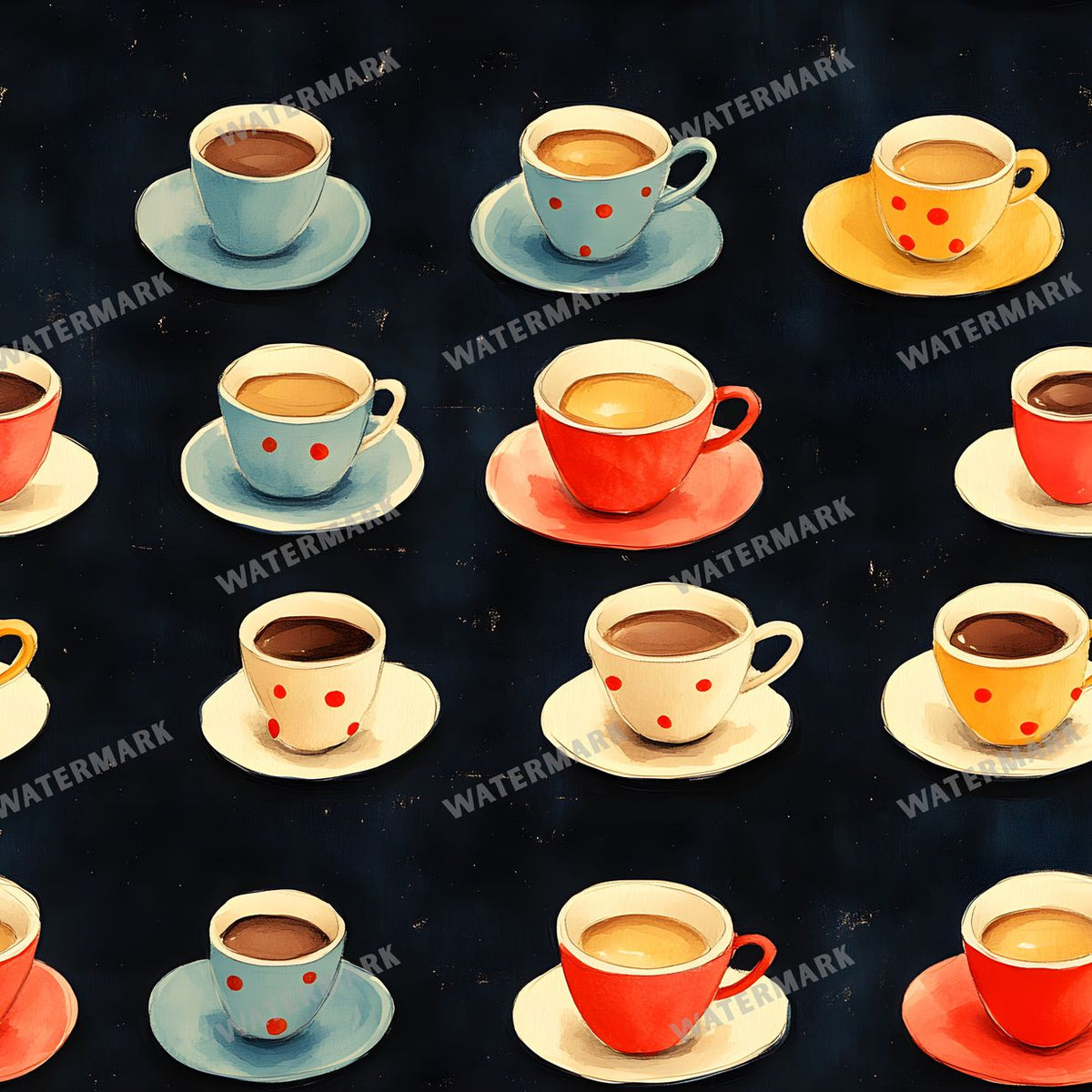 Coffee seamless pattern digital paper, repeating design 10